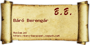 Báró Berengár névjegykártya
